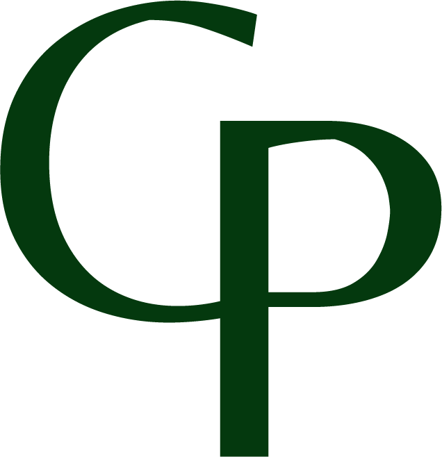 The Cornerstone Pilates icon, a C and P combined